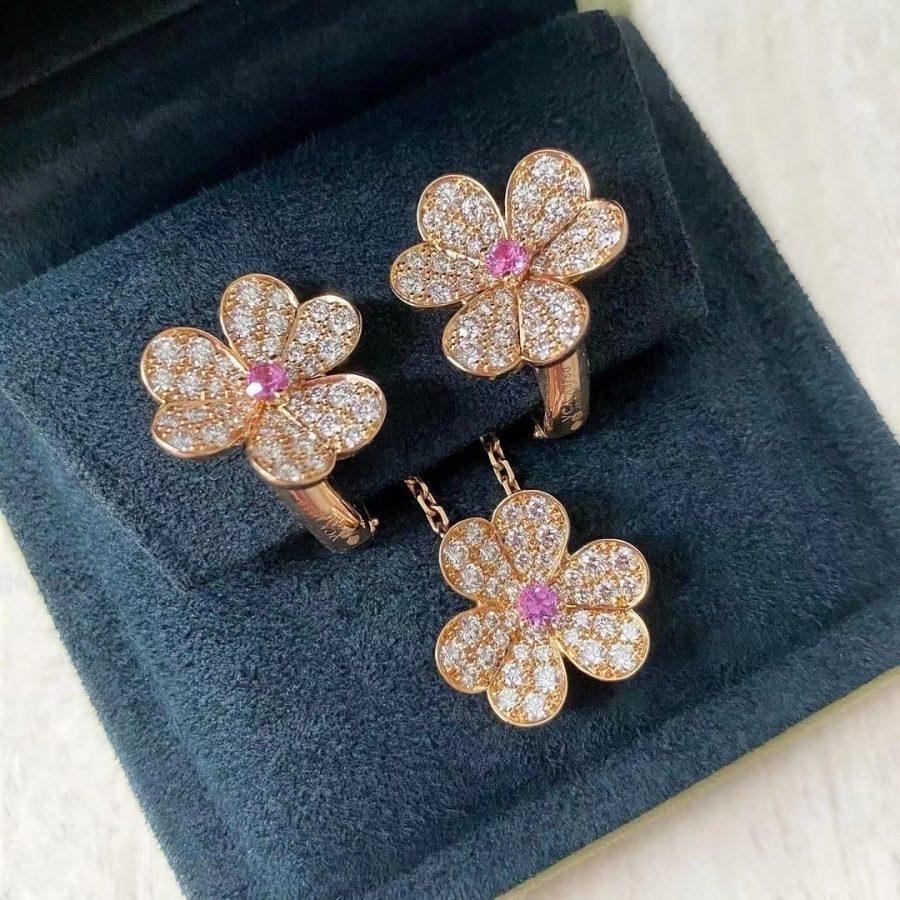[Lunabriance]FRIVOLE ROSE GOLD FLOWER DIAMOND NECKLACE