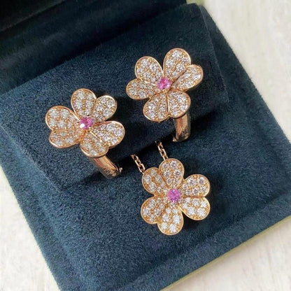 [Lunabriance]FRIVOLE ROSE GOLD FLOWER DIAMOND NECKLACE