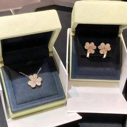 [Lunabriance]FRIVOLE ROSE GOLD FLOWER DIAMOND NECKLACE