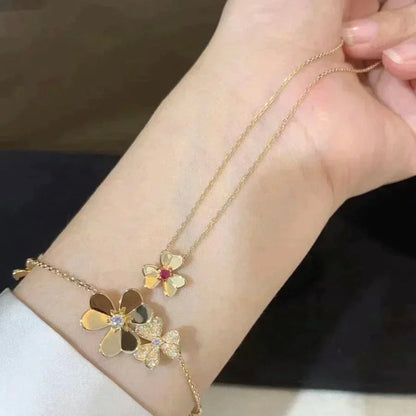 [Lunabriance]FRIVOLE GOLD FLOWER NECKLACE