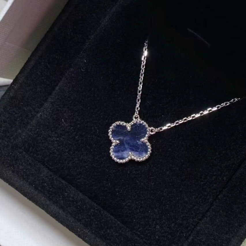 [Lunabriance]CLOVER 15MM PIETERSITE NECKLACE SILVER