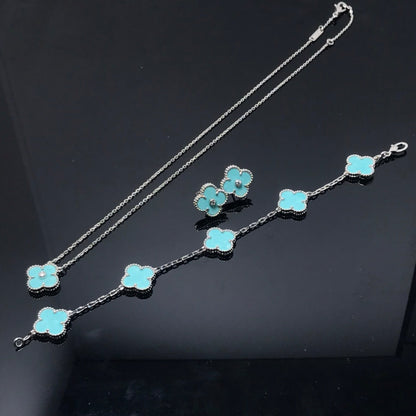 [Lunabriance]CLOVER 1 DIAMOND BLUE SKY SILVER EARRINGS