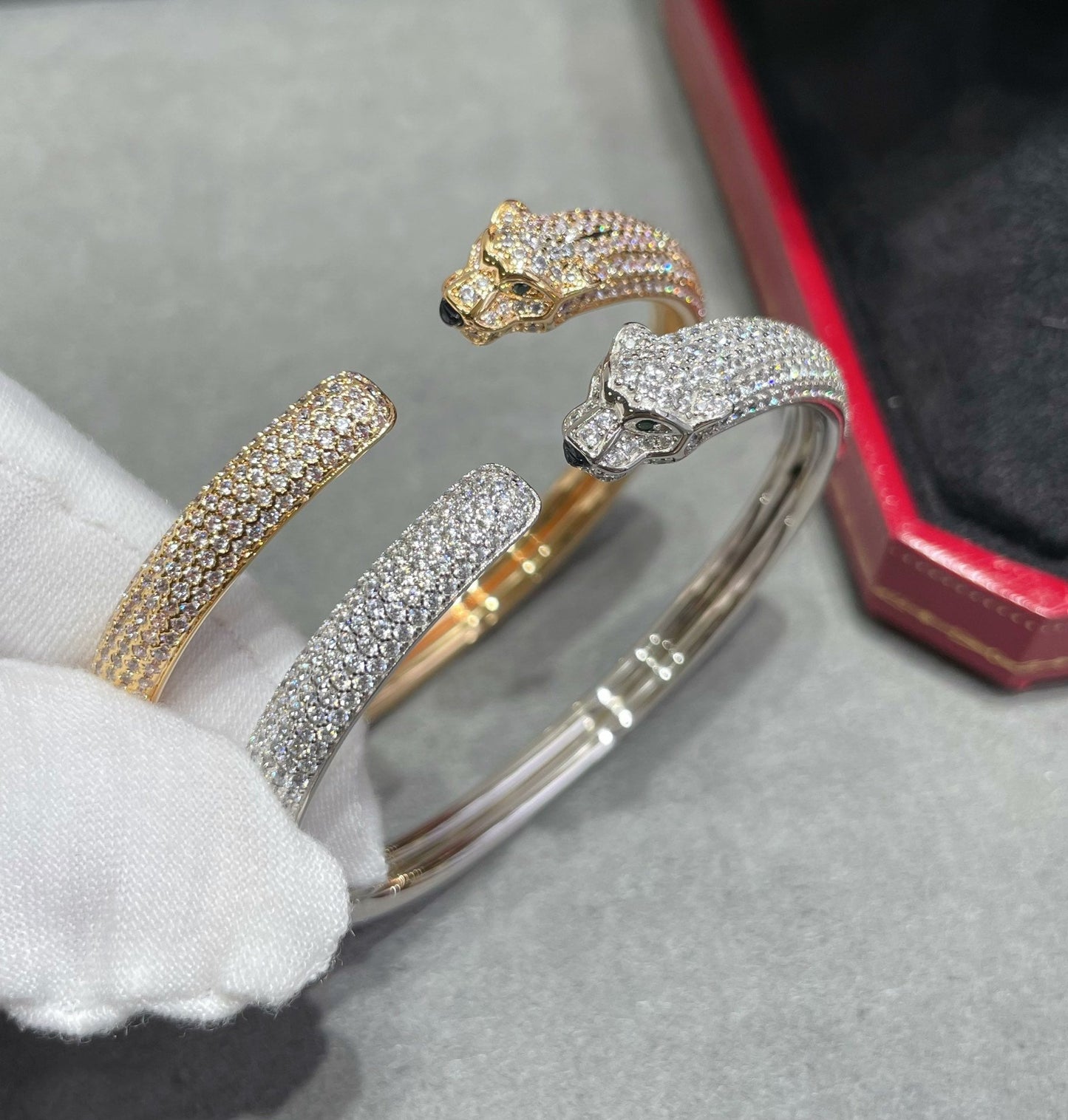 [Lunabriance]PANTHERE FULL DIAMOND OPEN BRACELET