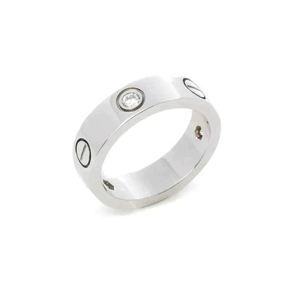 [Lunabriance]LOVE RING 5.5MM 3 DIAMONDS SILVER