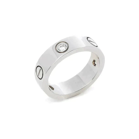 [Lunabriance]LOVE RING 5.5MM 3 DIAMONDS SILVER